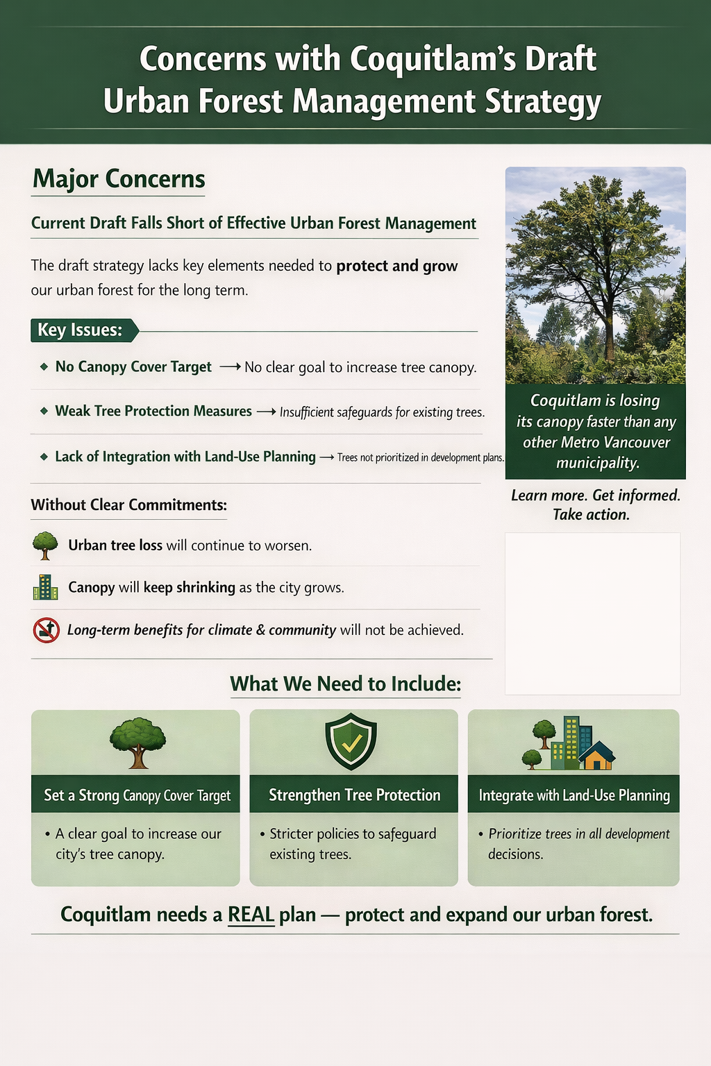 Urban Forestry Strategy Poster resident concerns